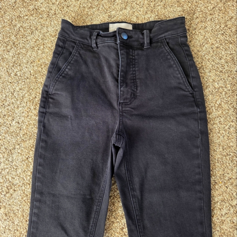 Everlane Cropped Slim Pants Blavk Denim Size 00 - Picture 2 of 10